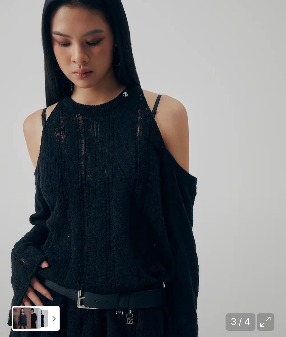 트리밍버드 오프숄더케이블니트/Off shoulder cable knit 상품이미지3