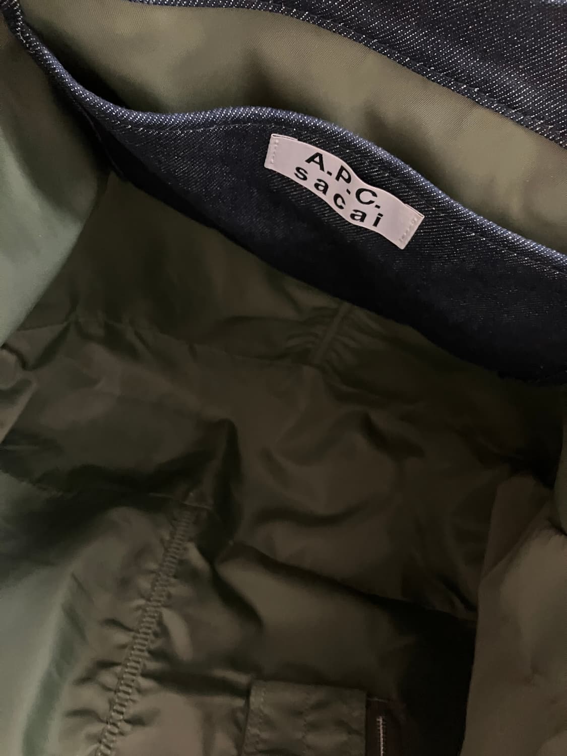 A.P.C×sacai 토트백 L 카키 상품이미지3