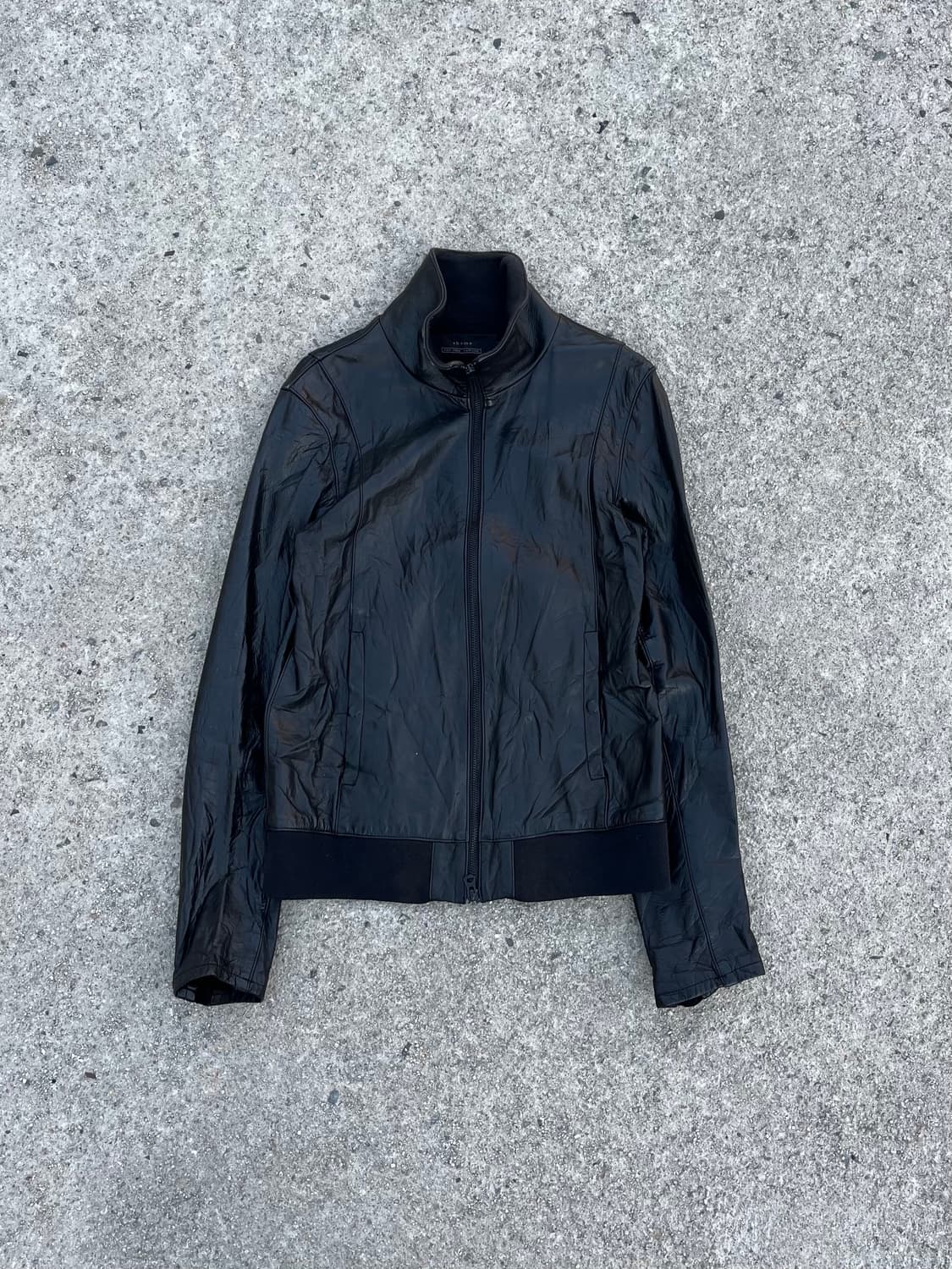 Vintage 양가죽 하이넥 레더 자켓 상품이미지1