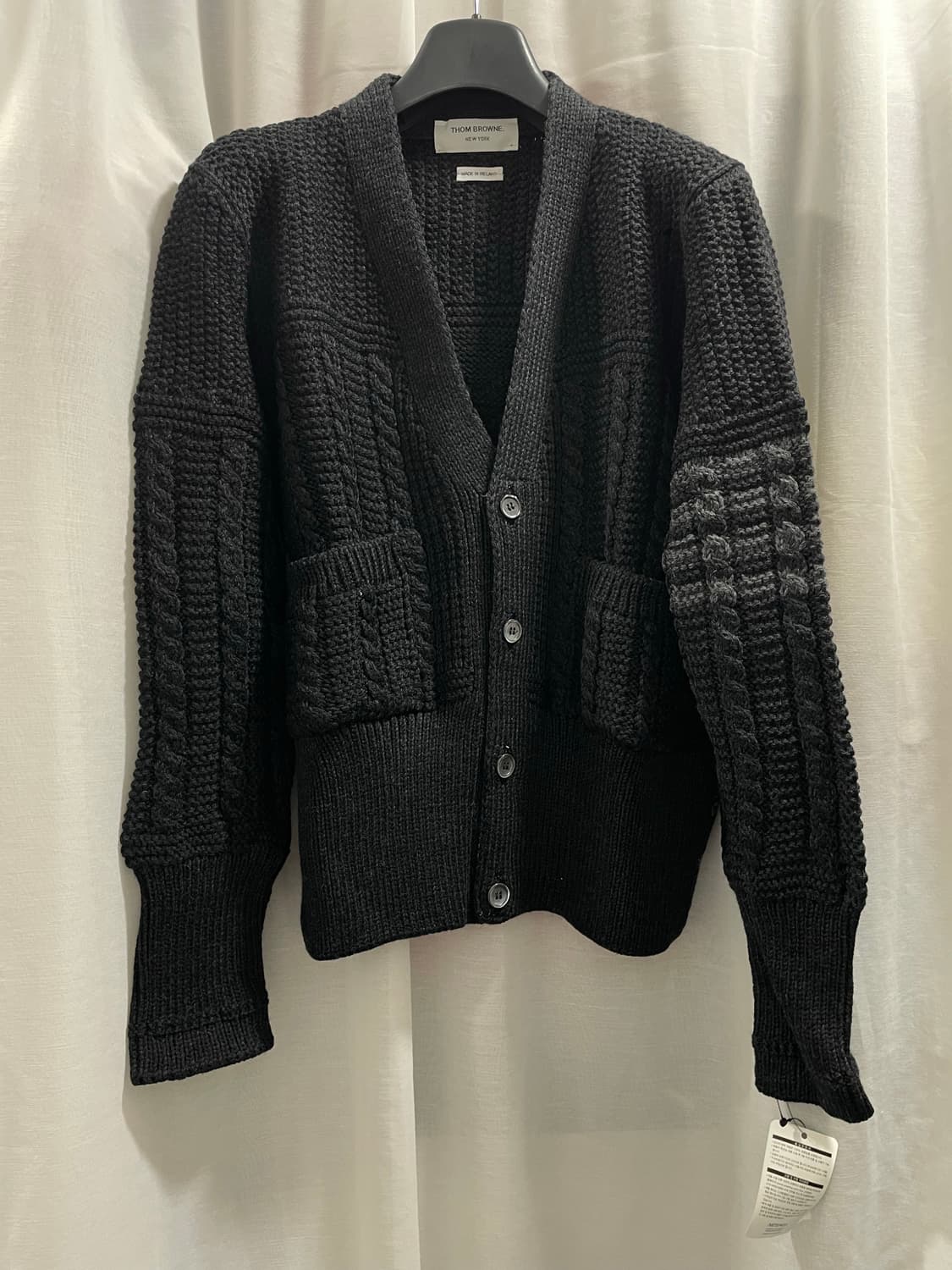 톰브라운/ 아란 케이블 가디건 다크그레이/ 2 상품이미지2