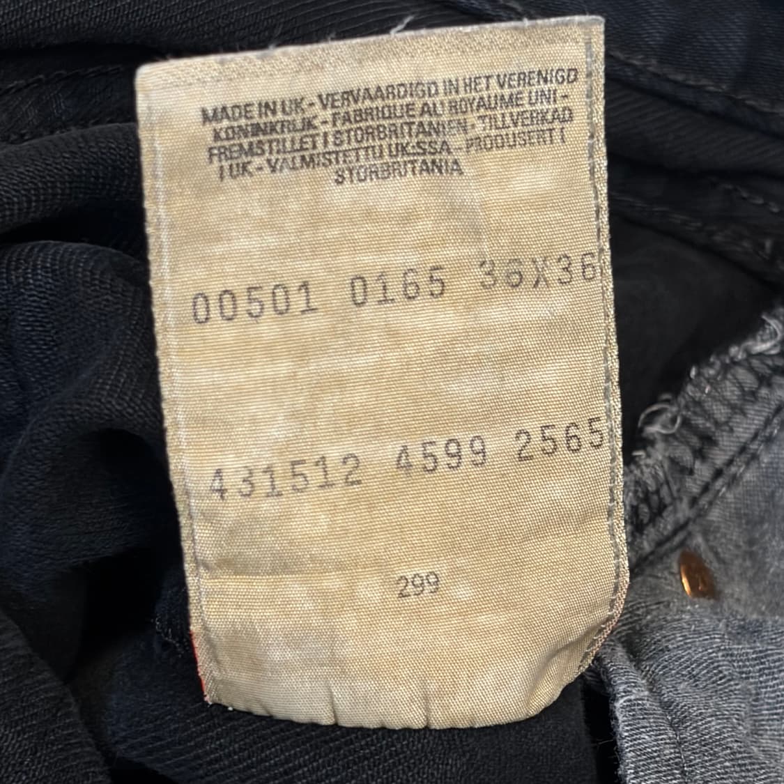 90s Made in UK 미국 빈티지 리바이스 501 블랙진 청바지 상품이미지9