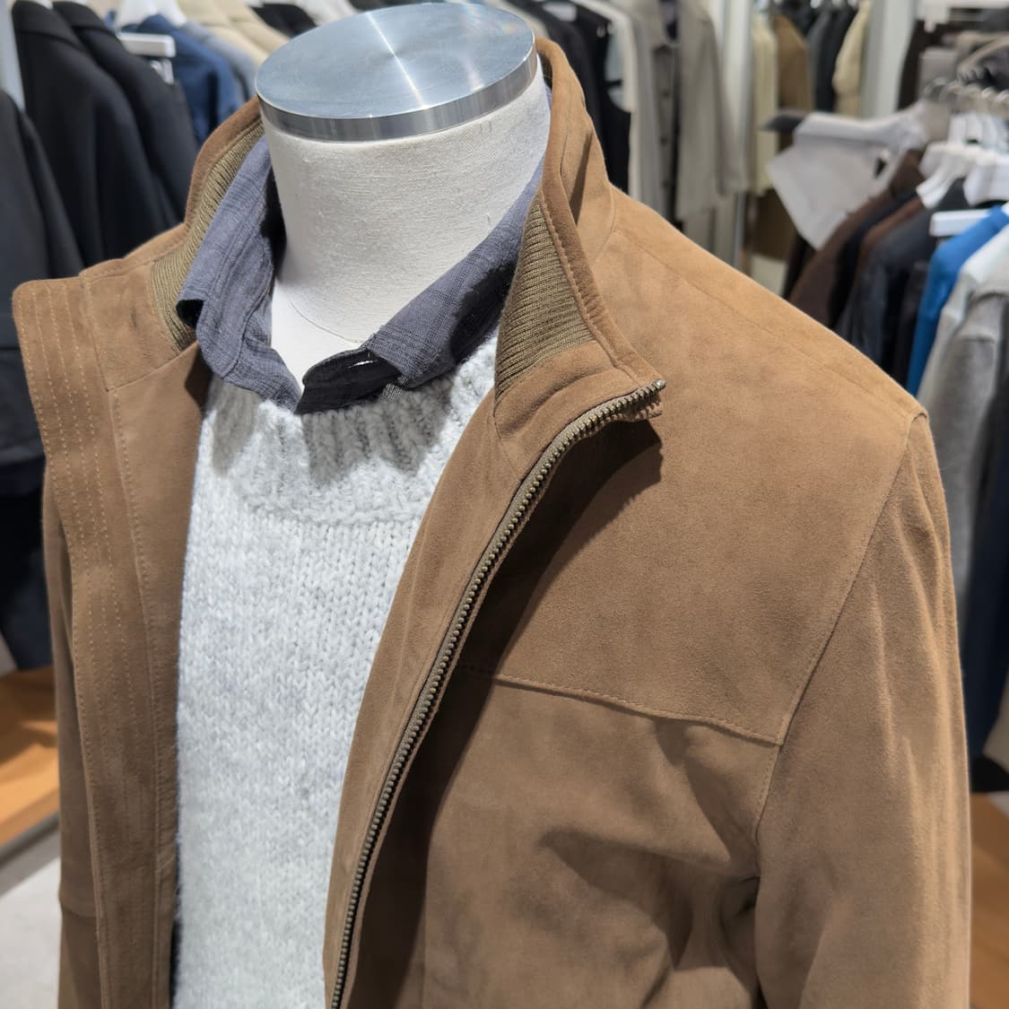 [새상품] 브룩스브라더스 염소가죽 스웨이드 집업 블루종 상품이미지6