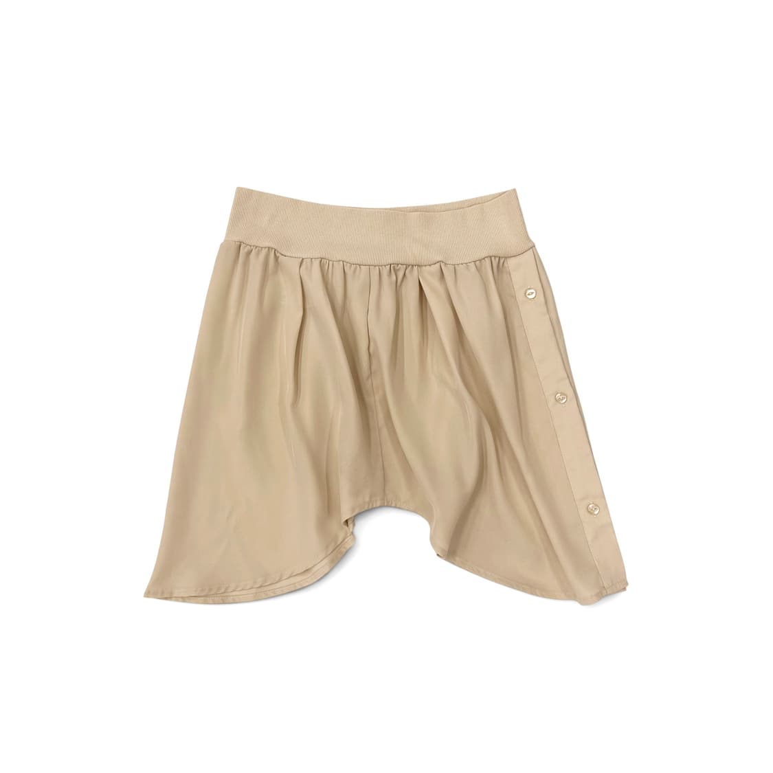 Beige Silky Button Layered Skirt 상품이미지1