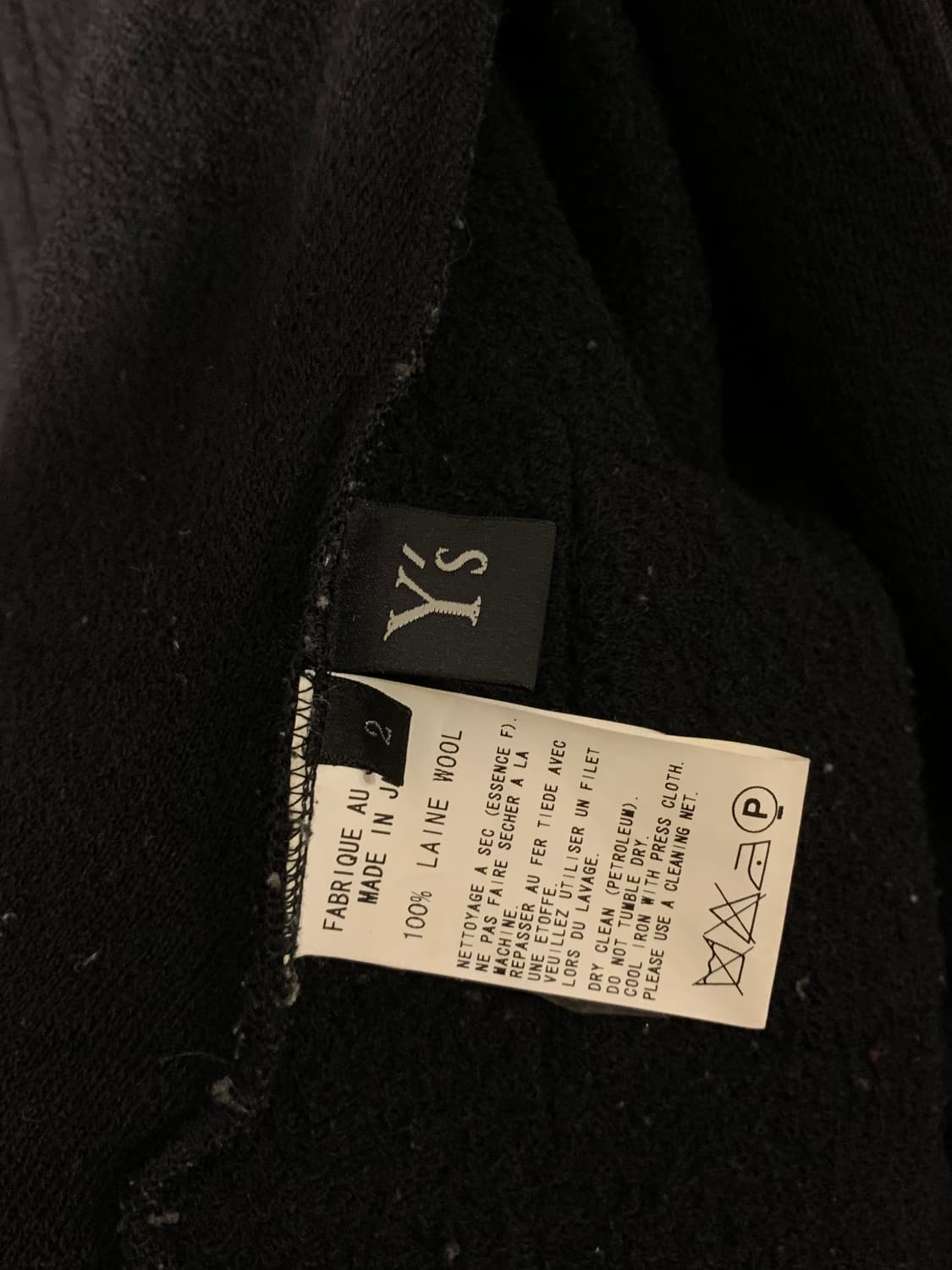 요지야마모토 y’s 세이프티핀 180도 가디건 + 투웨이 집업 탑 상품이미지10