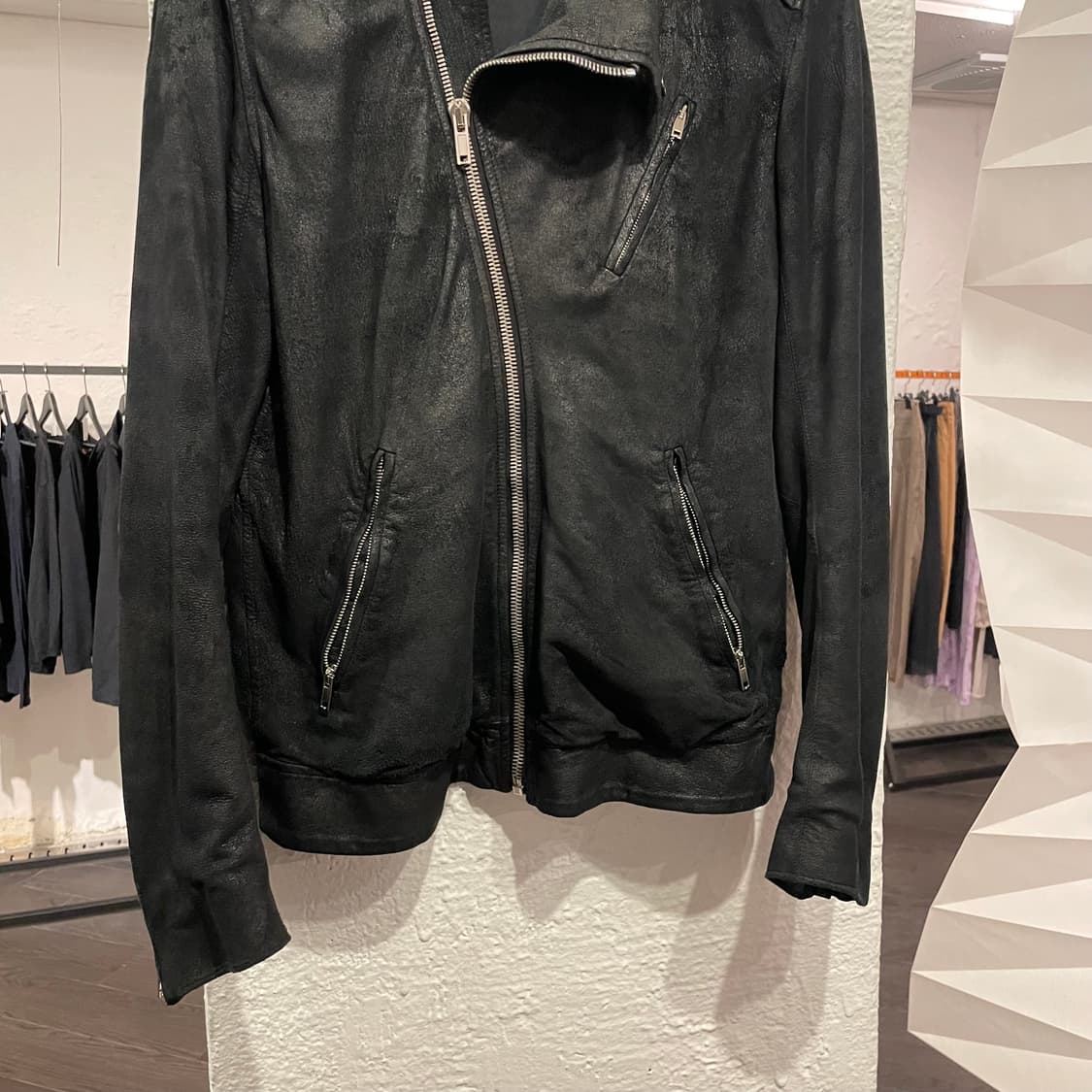 릭오웬스 사선 지퍼 레더 자켓 상품이미지3