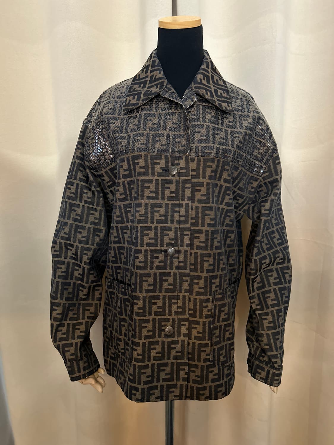 FENDI 펜디 90's FF자카드 톤온톤 스티칭 자켓 상품이미지1