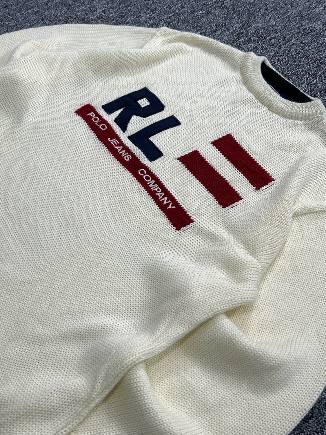 폴로 랄프로렌 진스 성조기 아이보리 코튼 니트 상품이미지4