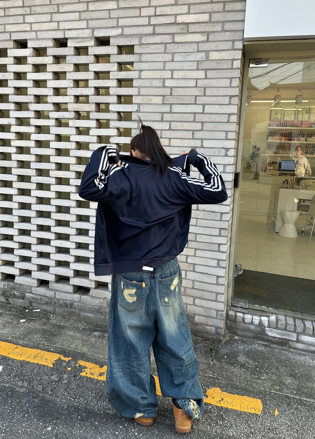 ADIDAS 스펠로고 네이비 트랙탑 져지 상품이미지3