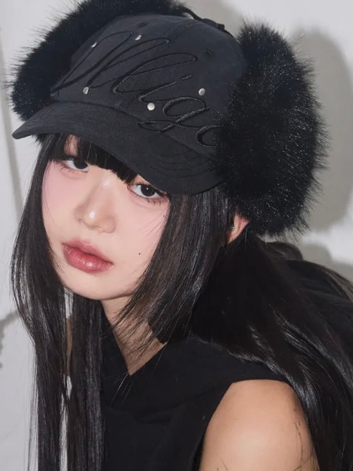 일리고 플러피 이어플랩 캡 블랙 상품이미지2