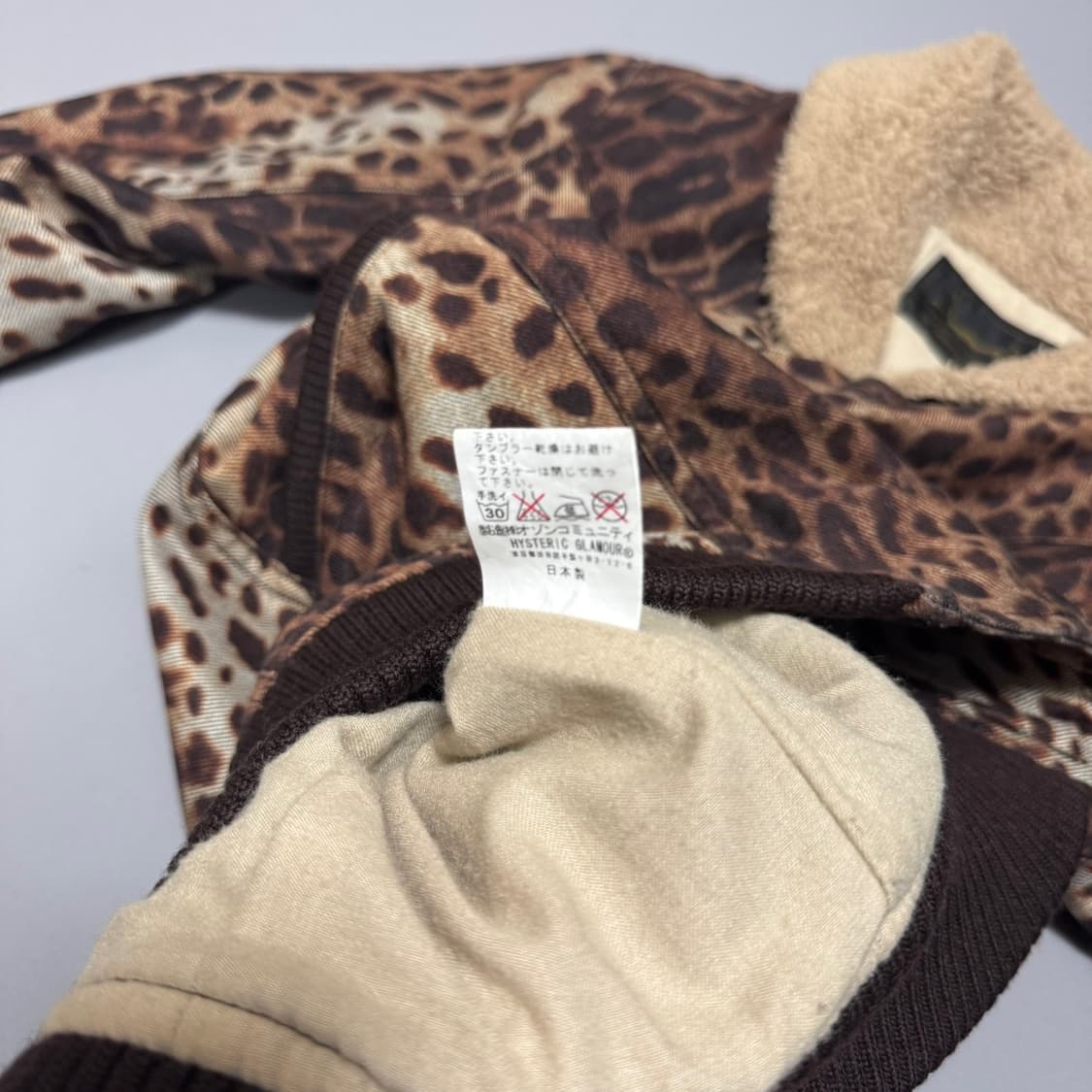 히스테릭글래머 브라운컬러 레오파드 패턴 덤블 레오파드 숄카라 자켓 상품이미지5