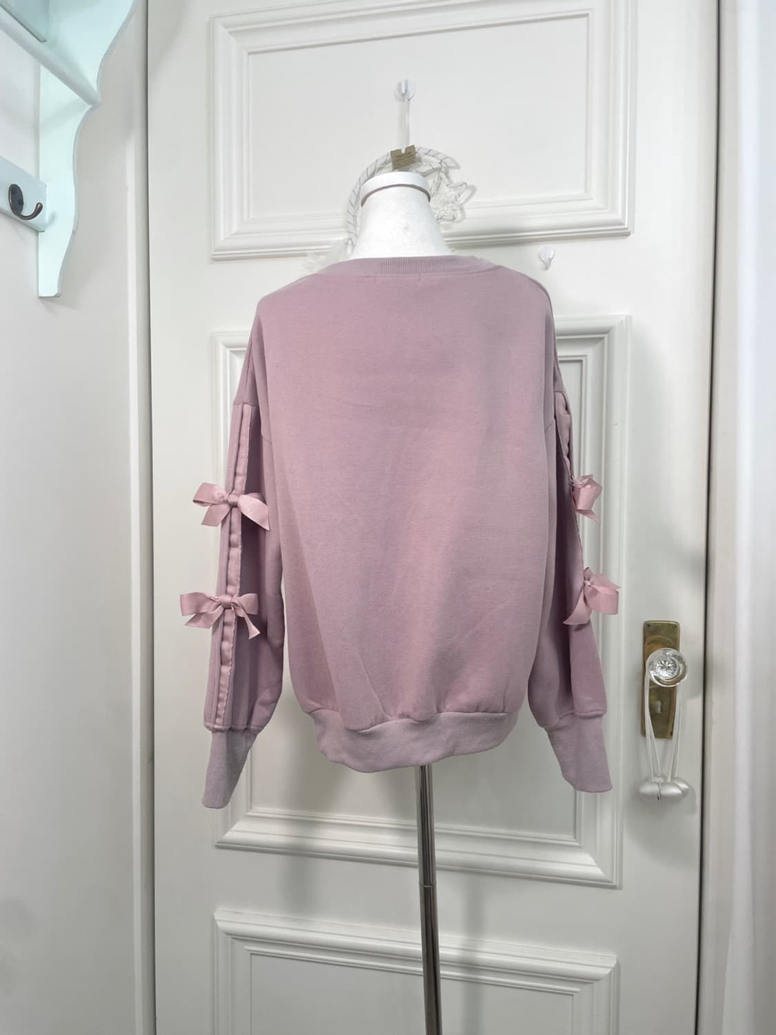 indipink side bow fleeced sweatshirts 상품이미지3