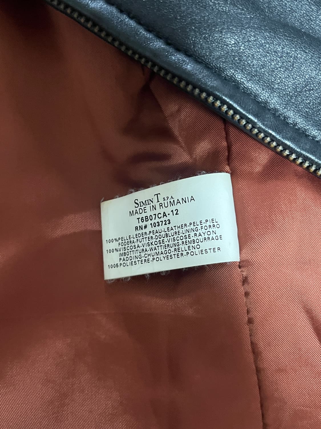 Armani Jeans 블랙 100% 천연가죽 라이더 자켓 해 상품이미지7