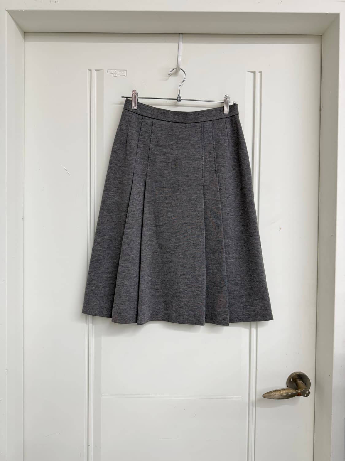 일본빈티지 그레이 핀턱 플리츠 미디스커트 상품이미지5