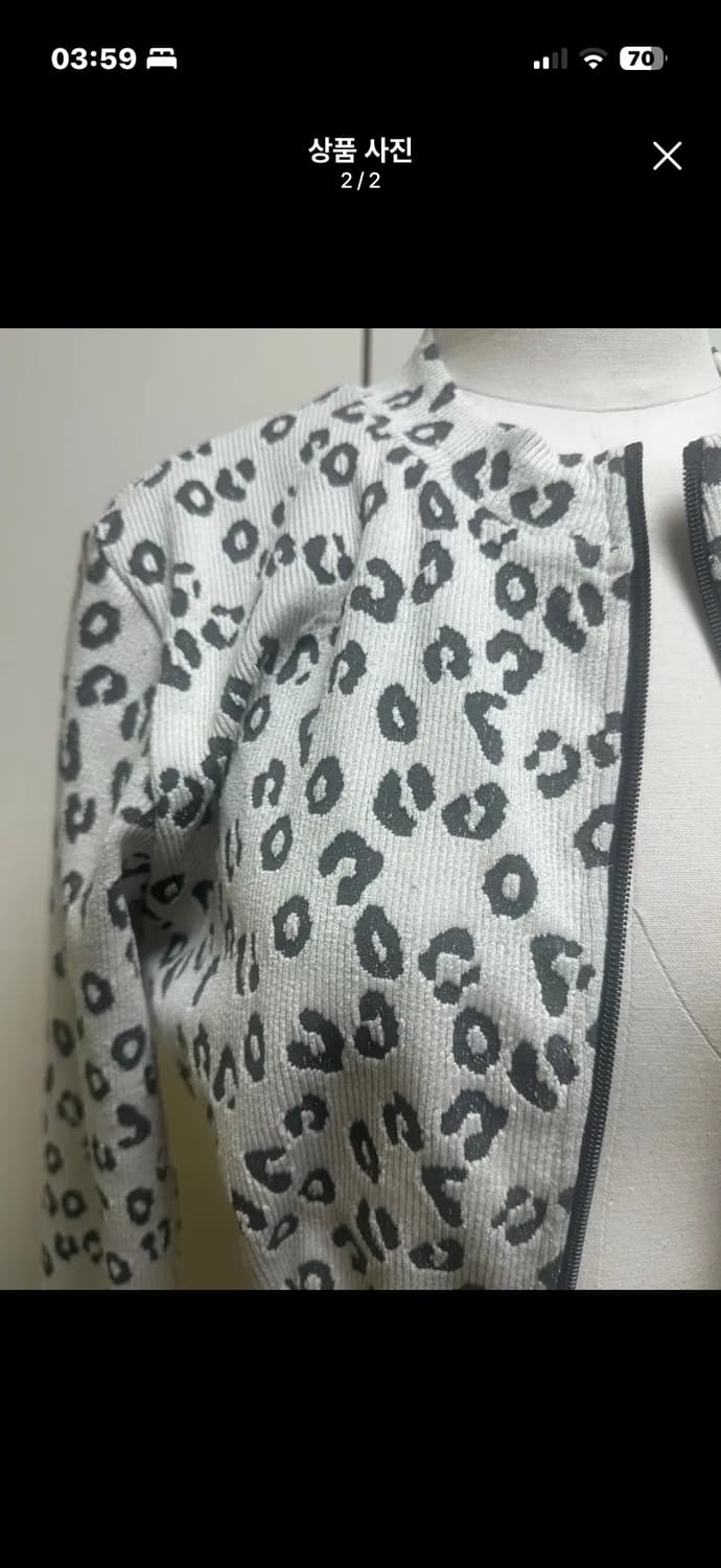 레오파드 크롭 니트 가디건 상품이미지2