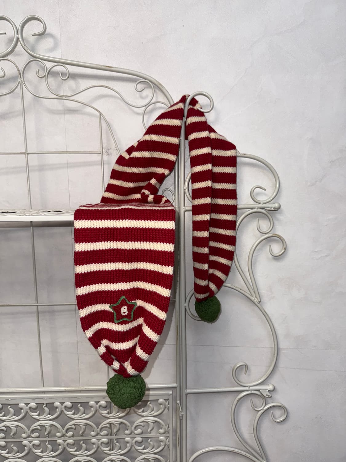 Red white candy cane knit muffler 상품이미지1