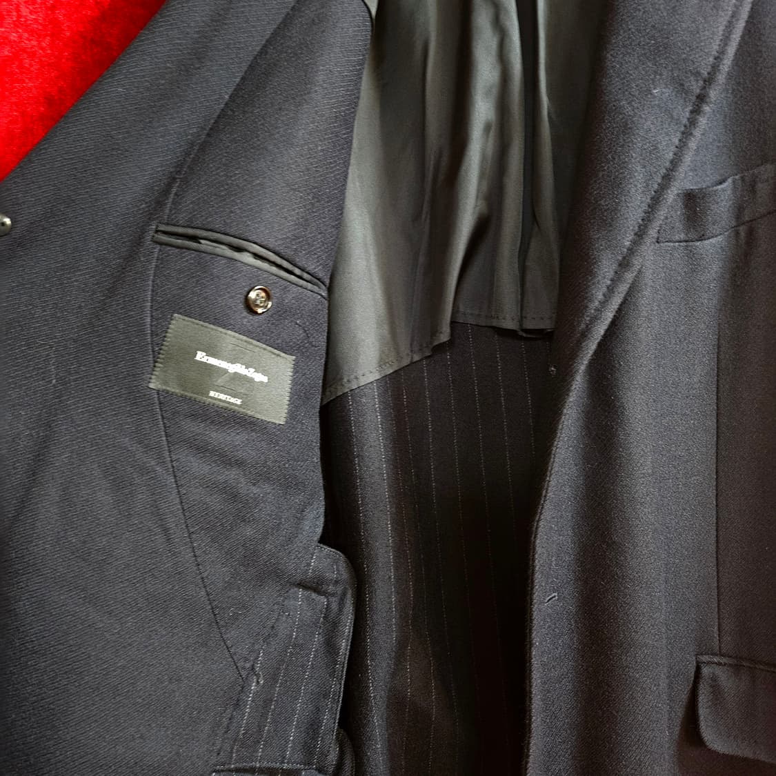 에르메네질도 제냐 Wool 100% 네이비 루즈핏 롱 코트 54size 상품이미지6