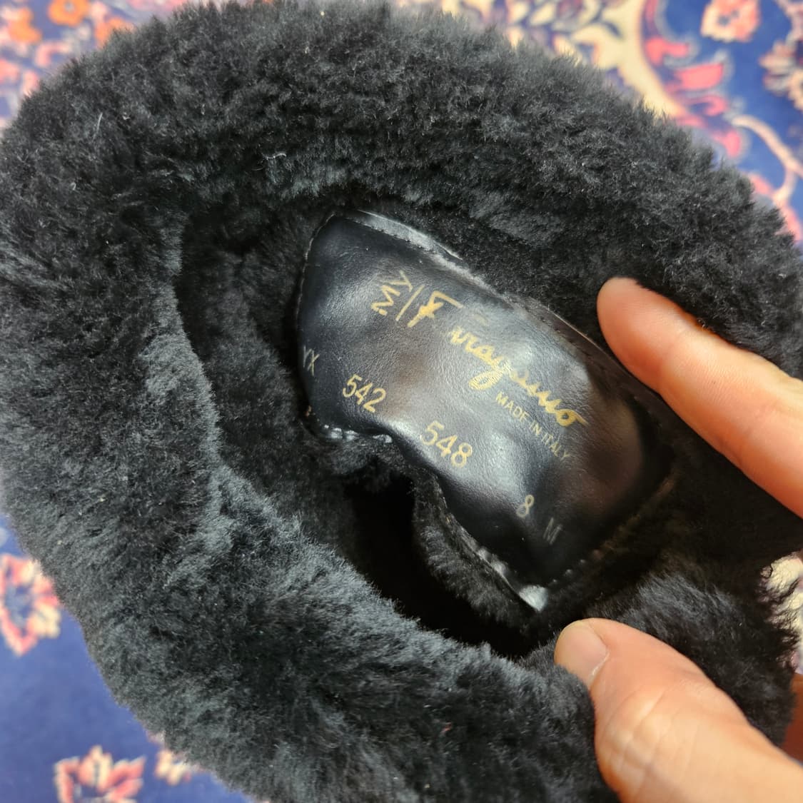 페라가모 양털 스웨이드 롱부츠 8M size(240-245) 상품이미지6