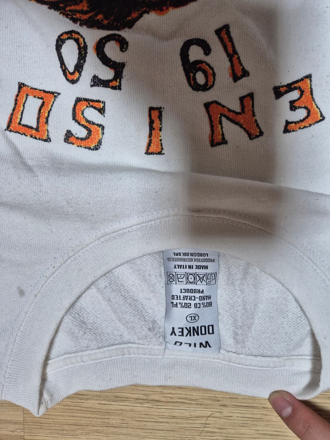 와일드동키 데니슨 맨투맨 화이트 XL 상품이미지3