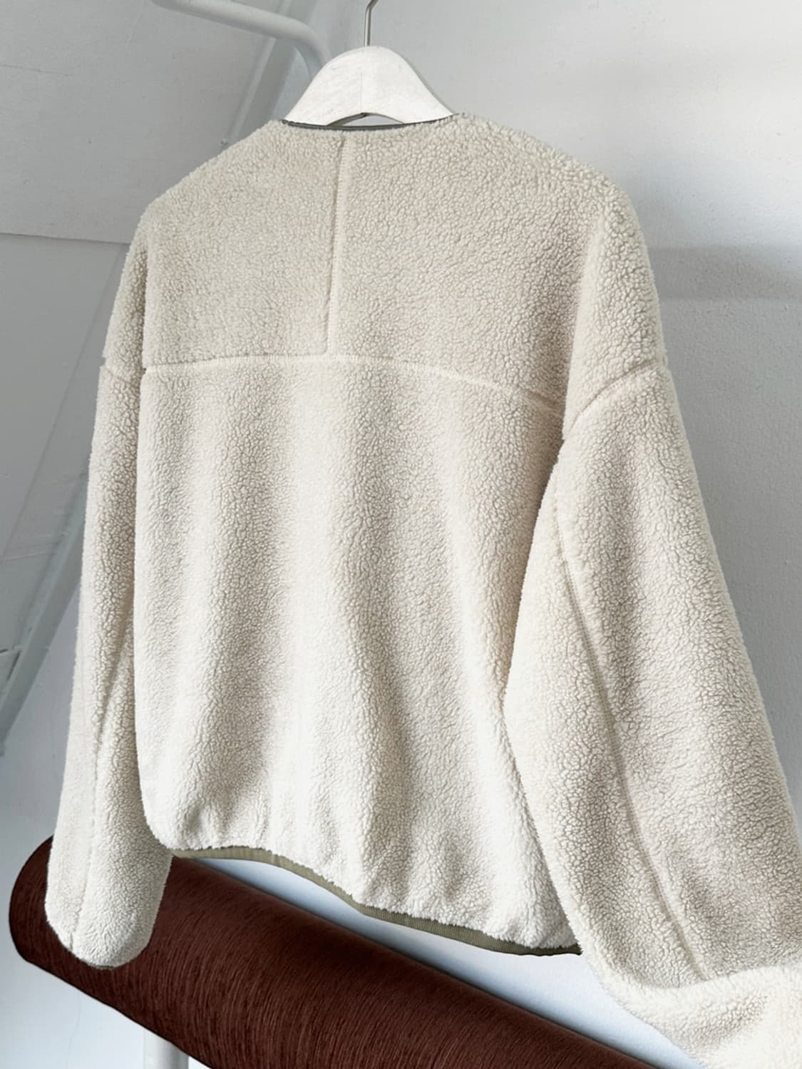 Boa fleece design cropped zip jacket 상품이미지4