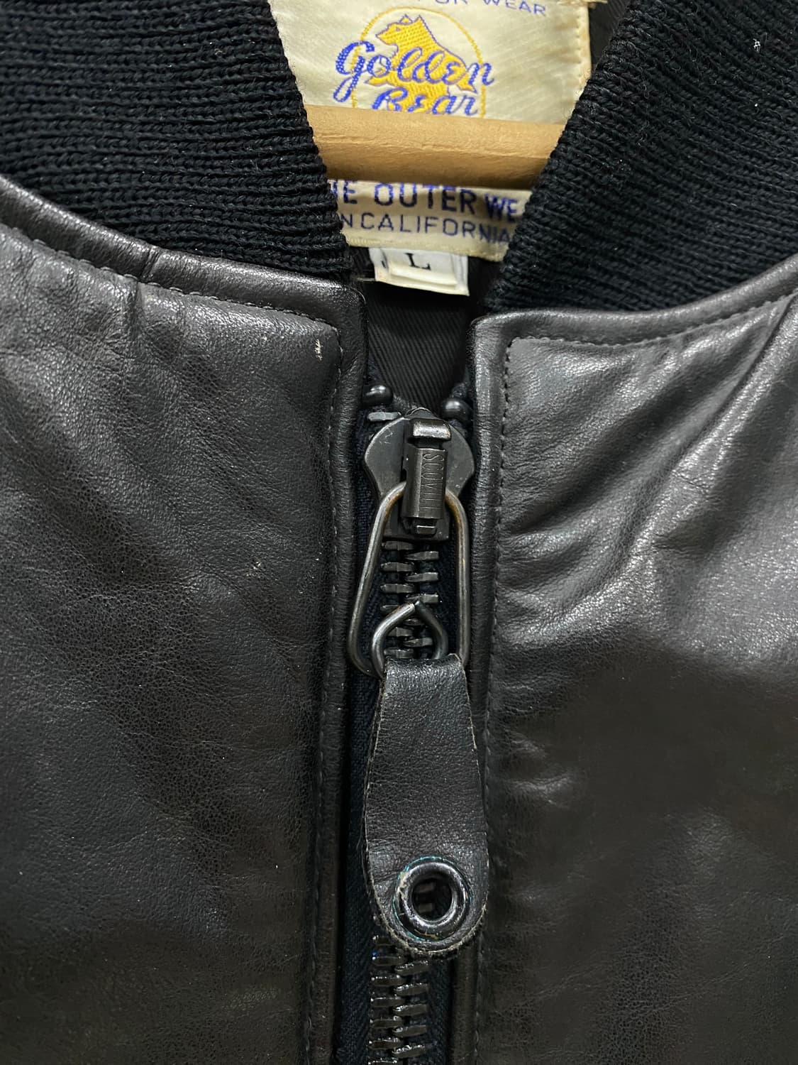 80‘s 골든베어 레더 Ma-1 자켓 상품이미지4