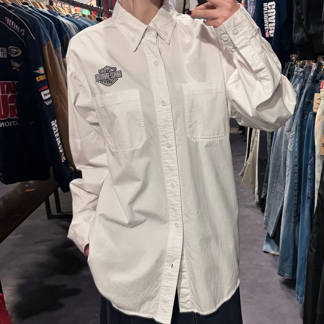[IM] Harley-Davidson 할리데이비슨 투포켓 셔츠 화이트 상품이미지2