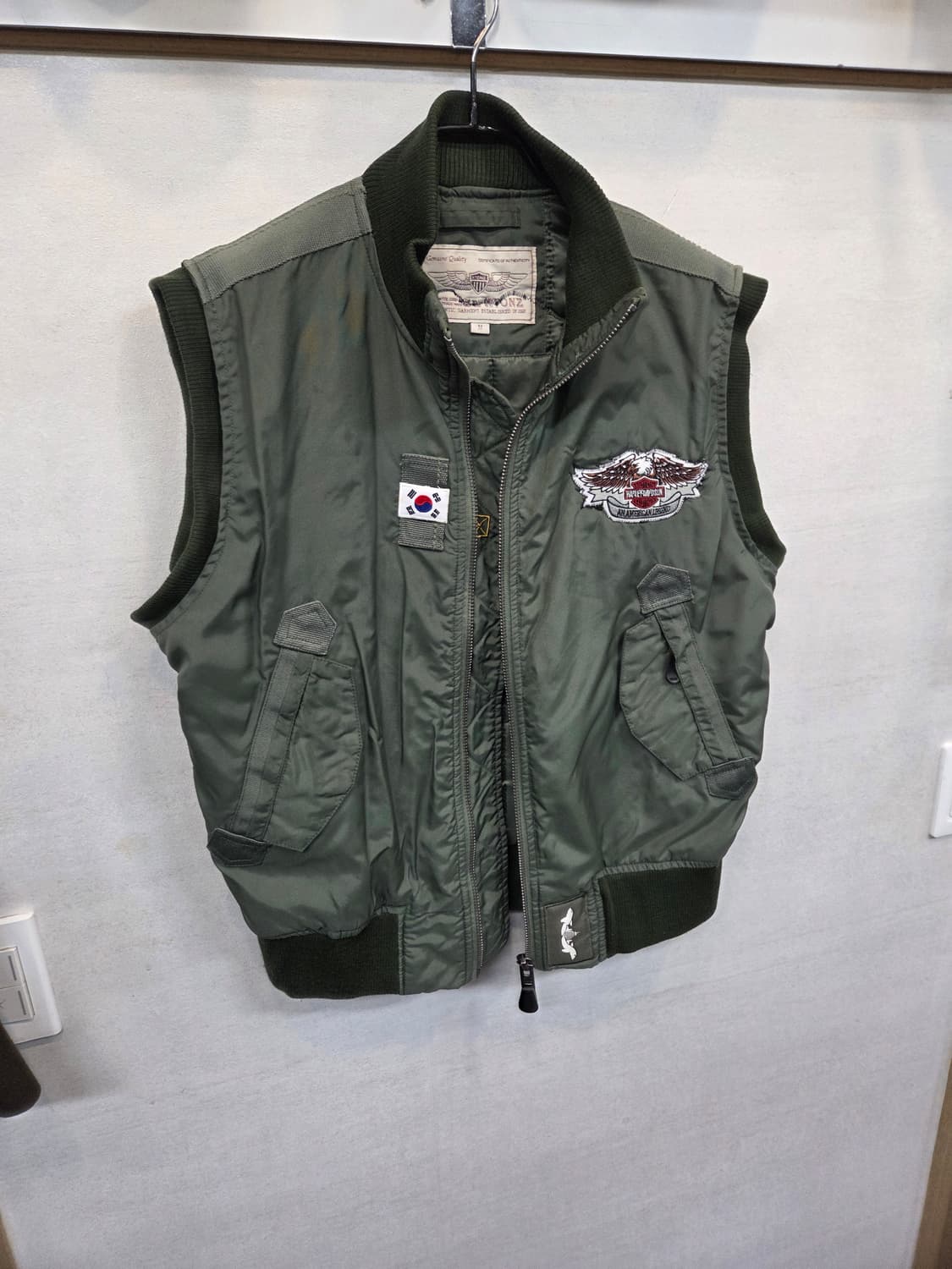 X tonz 밀리터리 할리패치 커스텀 누빔조끼 m 상품이미지7