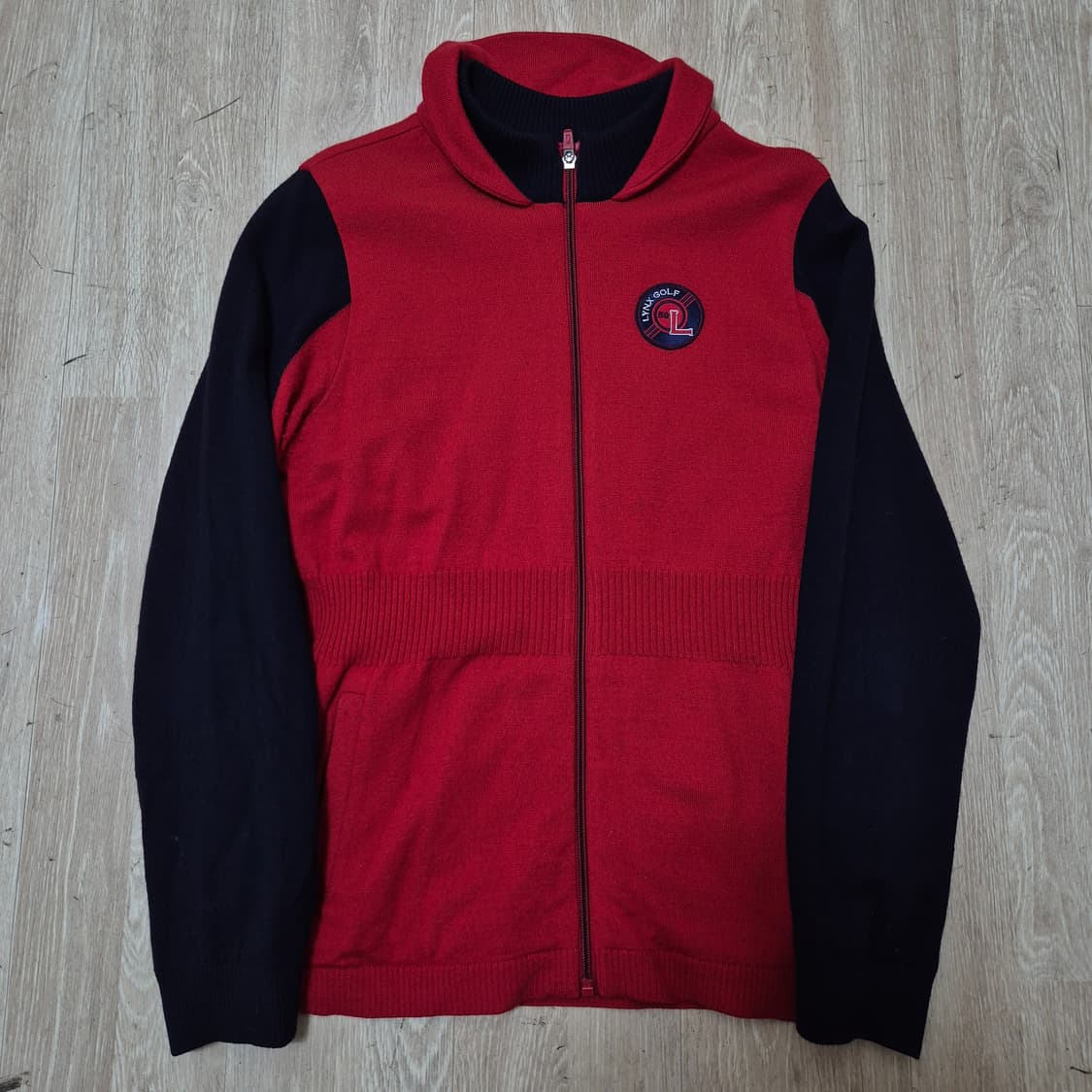 링스 골프 여성 골프웨어 배색 울 니트집업 S(90) 상품이미지1