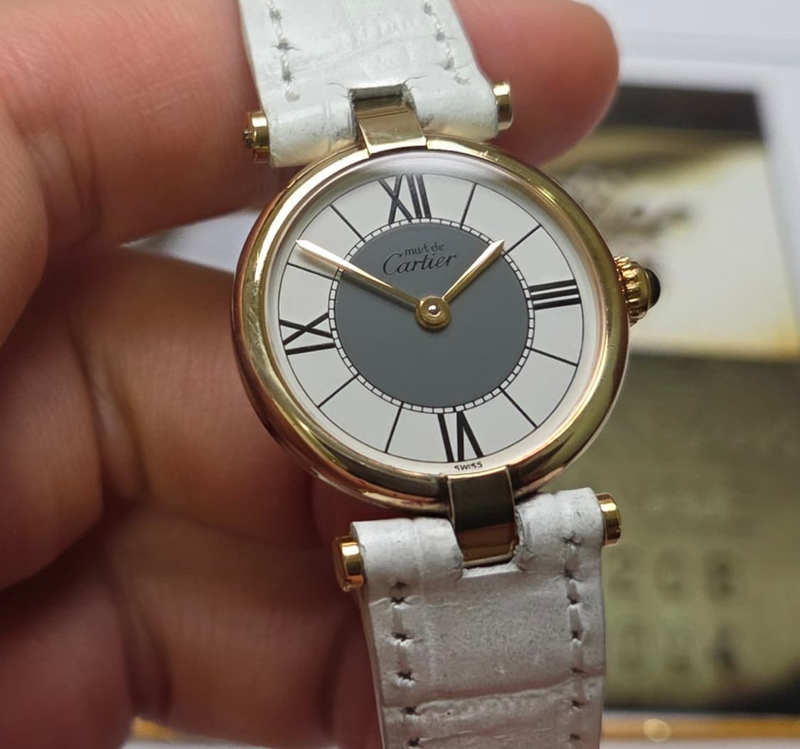 빈티지 까르띠에 머스트드 방돔 희귀 로만그레이 여성용 (감정서 포함) 상품이미지4