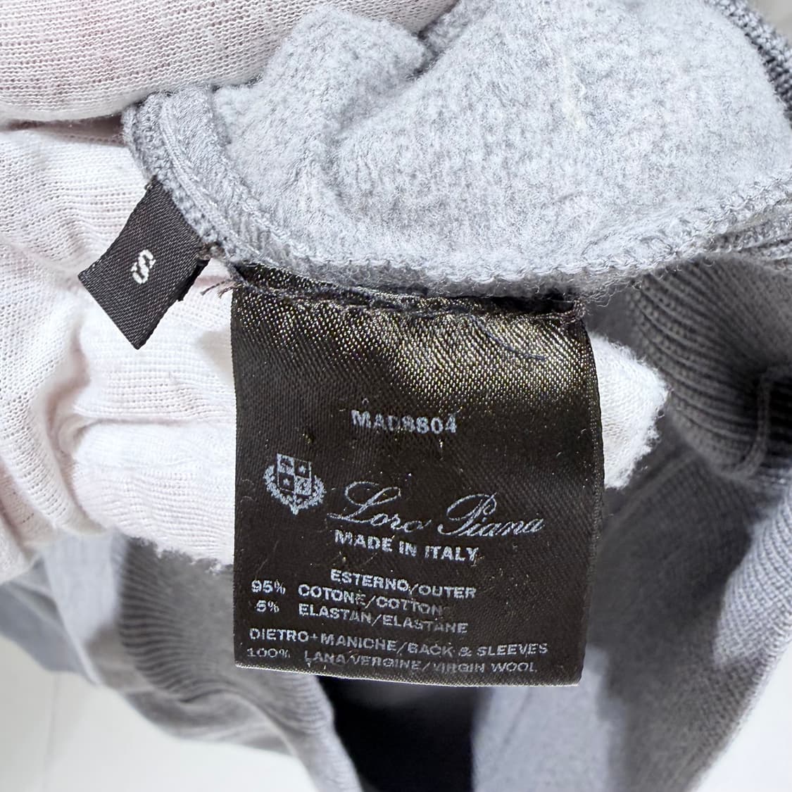 S / 로로피아나 175LP 그레이 코튼 후드티셔츠 상품이미지6