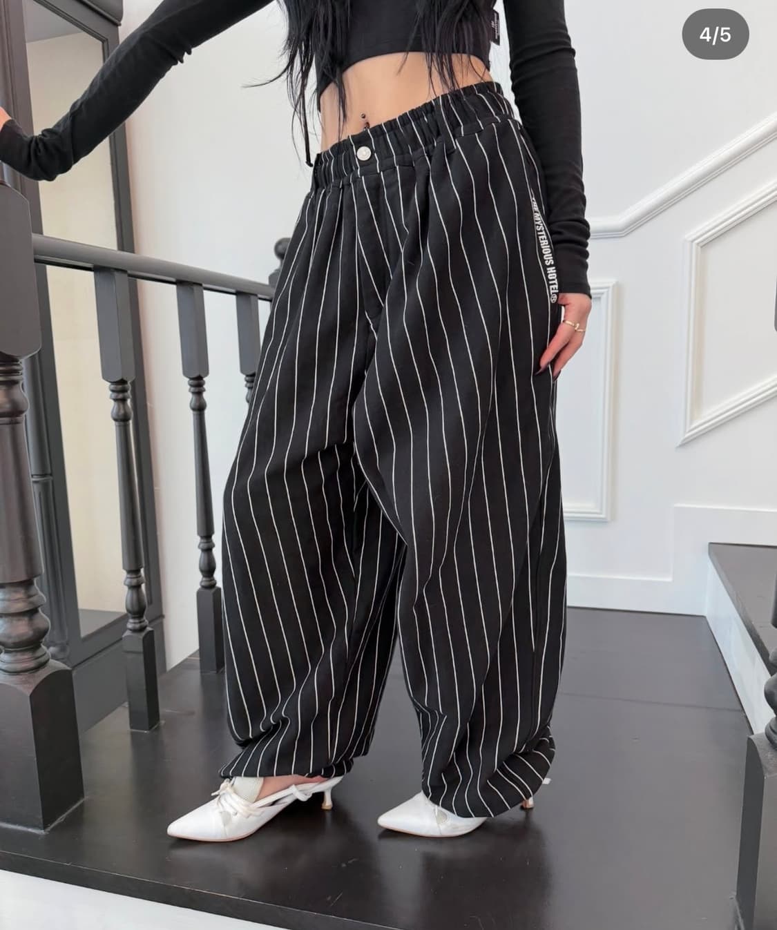 더미스테리어스호텔 스트라이프 스웻 팬츠 상품이미지2