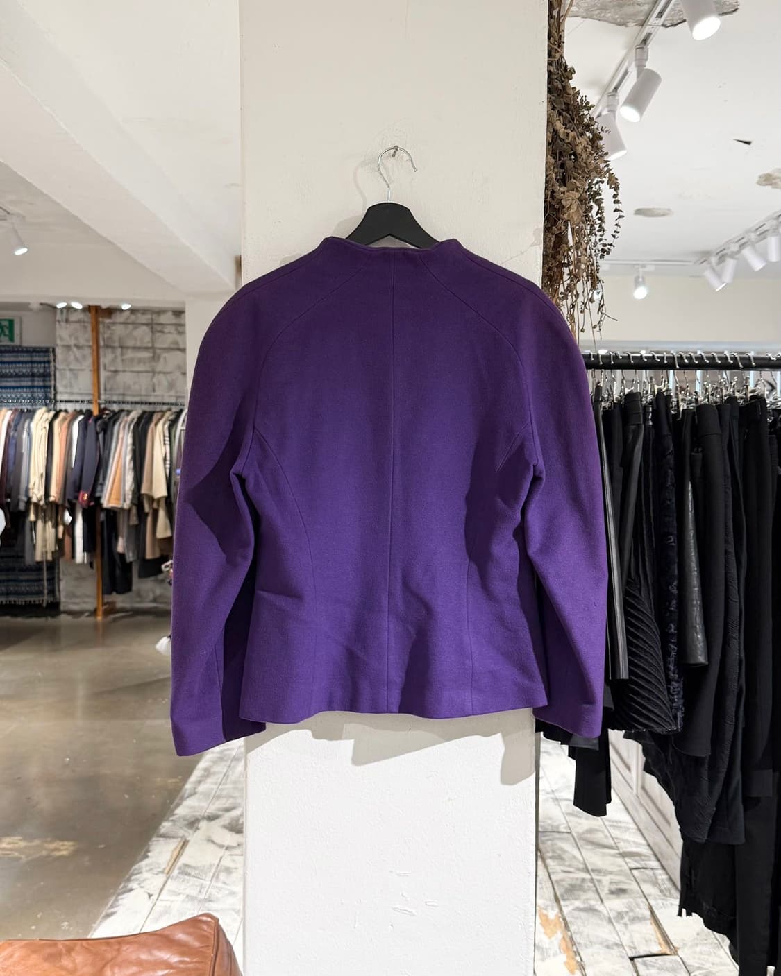 랑방 퍼플 라나울 캐시미어 혼방 셔링 자켓 상품이미지6