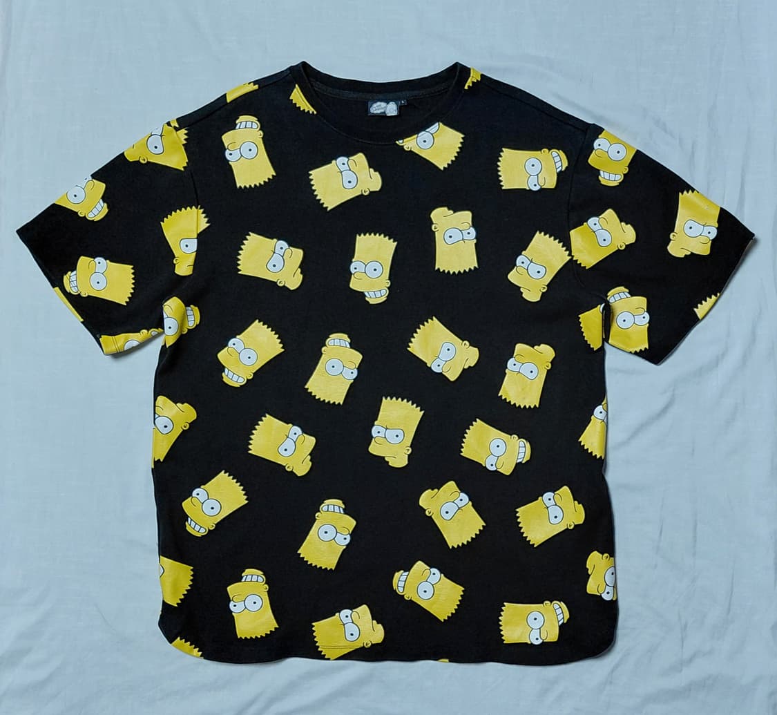 [정품/L] 심슨 가족 바트 심슨 올오버 패턴 반팔 티셔츠 상품이미지1