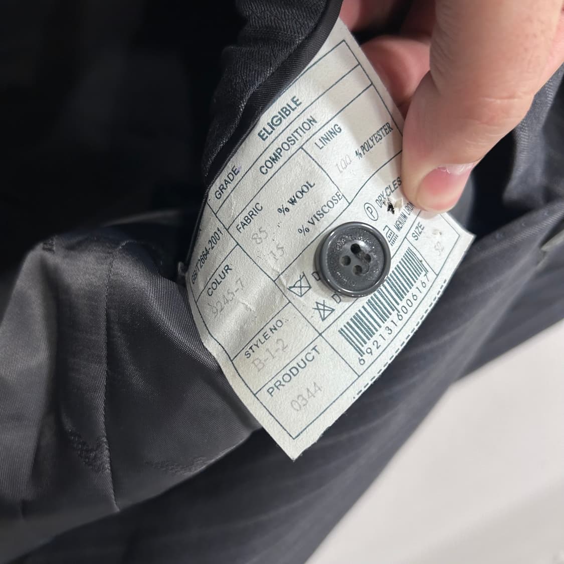 조르지오 아르마니 울코튼 스트라이프 쓰리버튼 블레이져 상품이미지4