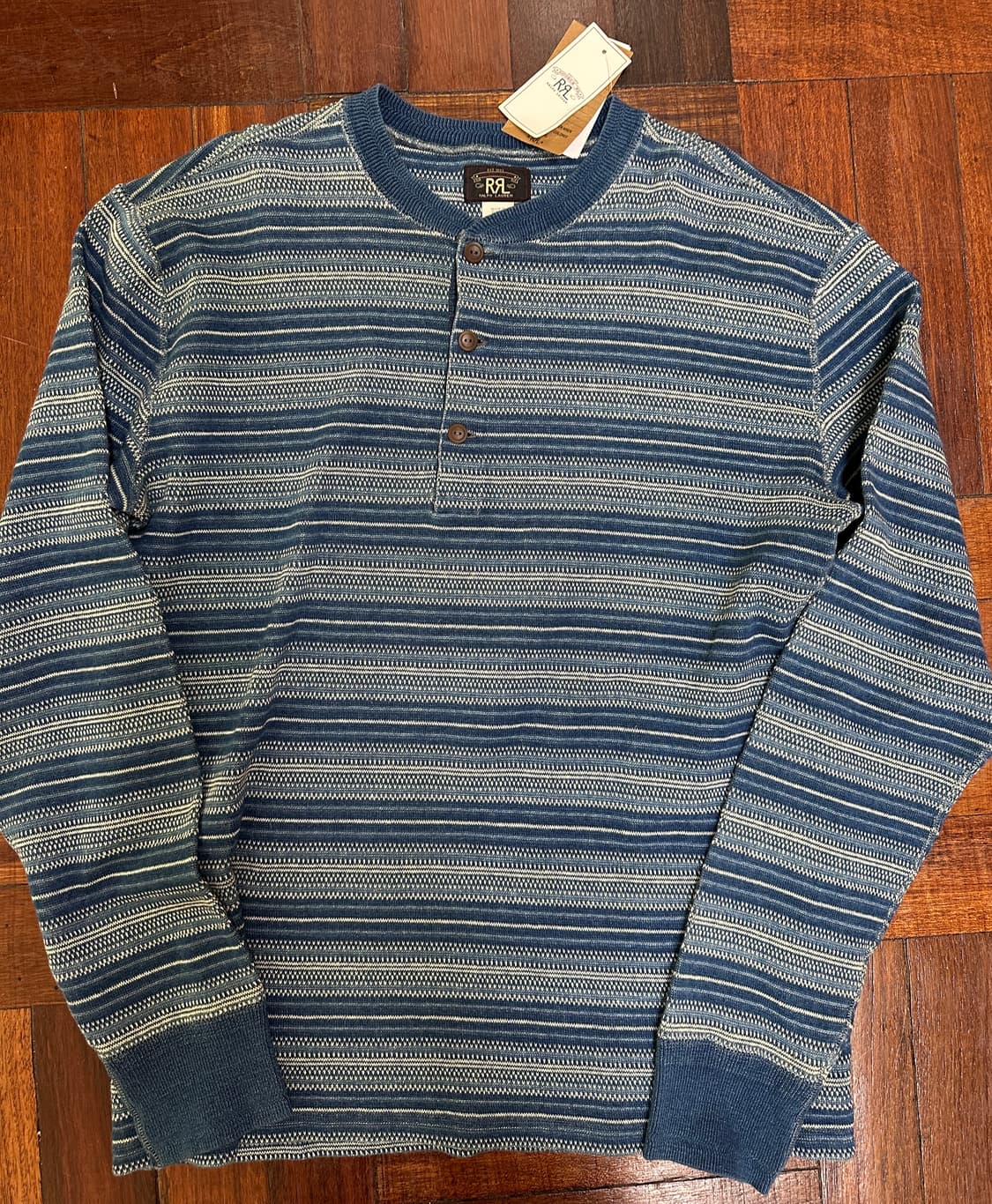 rrl 인디고 스트라이프 헨리넥 L 상품이미지1