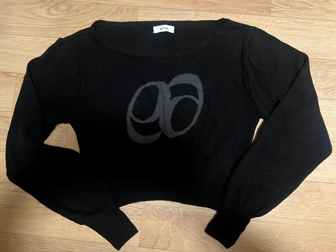 애즈온 보트넥 니트 블랙 상품이미지2