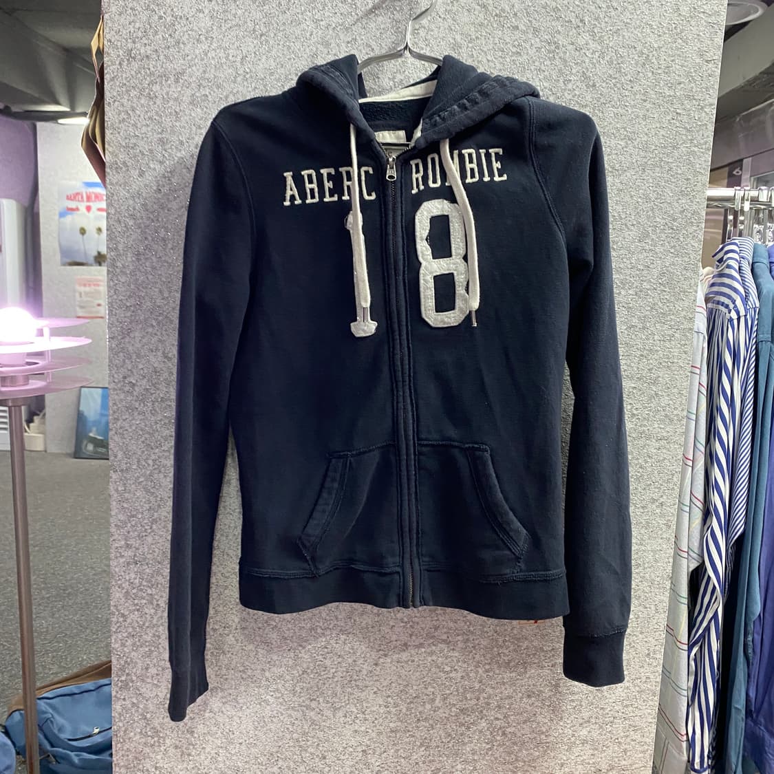 아베크롬비 아치로고 트윙클 네이비 후드집업 B4650 상품이미지2
