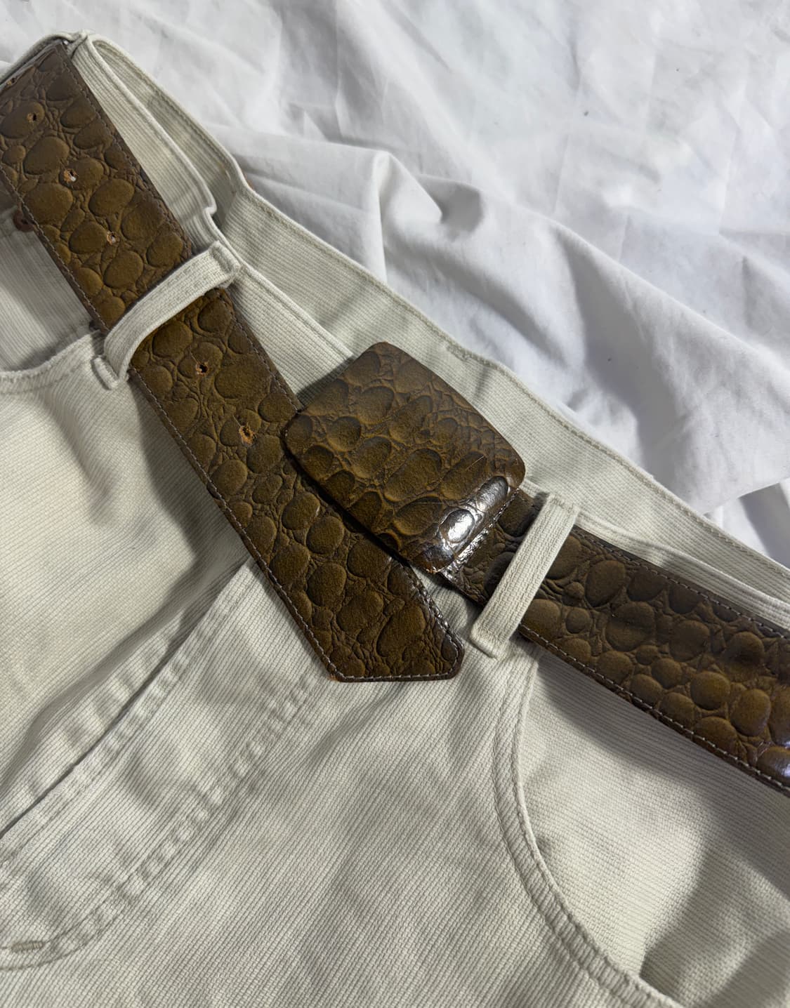 빈티지 파이톤 레더 벨트 상품이미지1