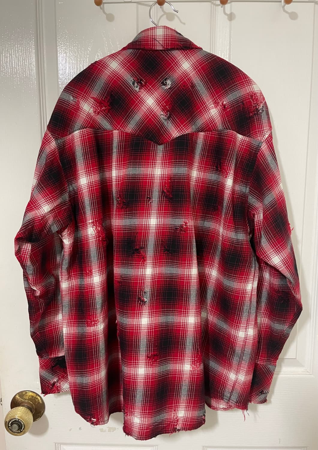 [새상품] Rafu 라푸 데미지 웨스턴 셔츠 레드 M 상품이미지6