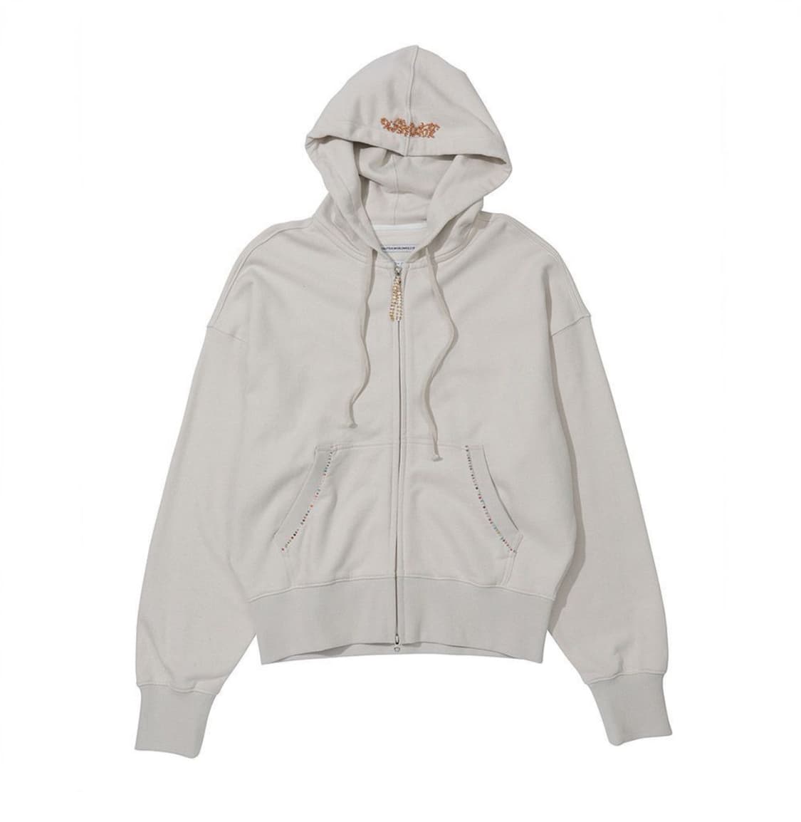 Beaded Saint Hoodie Zip-Up Dirty White 상품이미지2