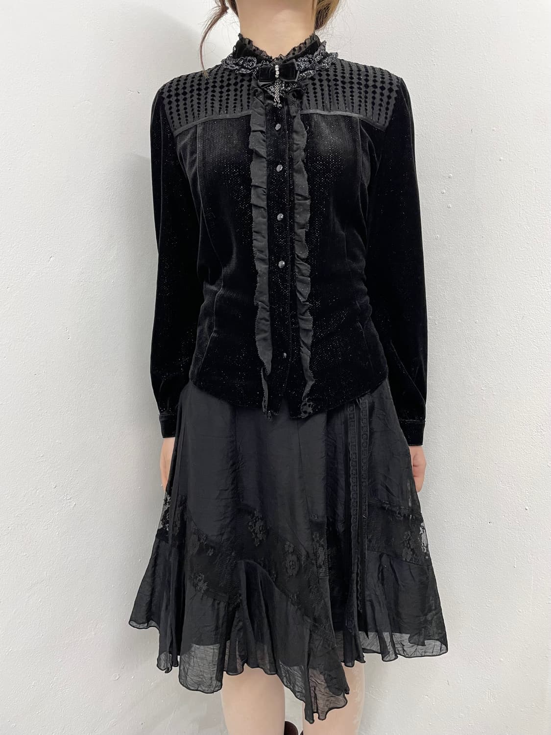 고딕 레이스 로즈 스커트 상품이미지4