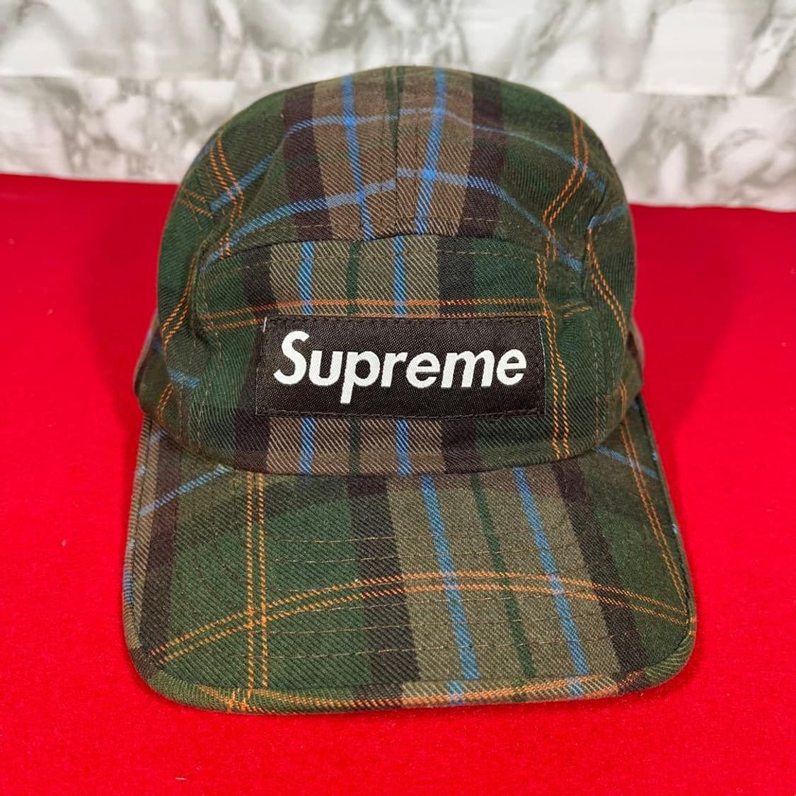 슈프림 2005 타탄 체크 캠프캡 그린 브라운 상품이미지9