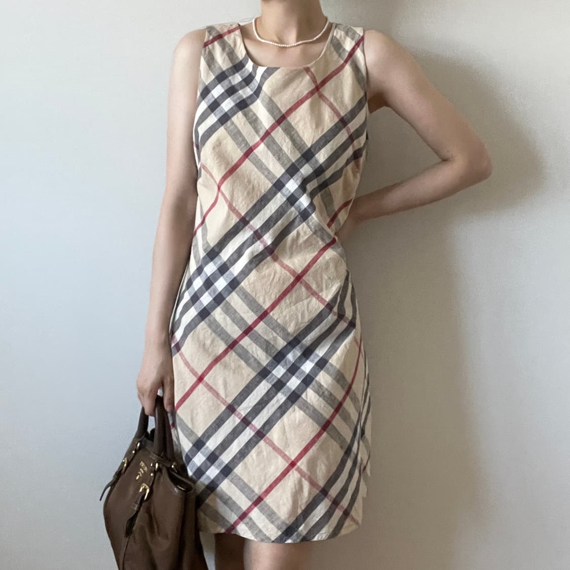 BURBERRY Beige Check one-piece  상품이미지1