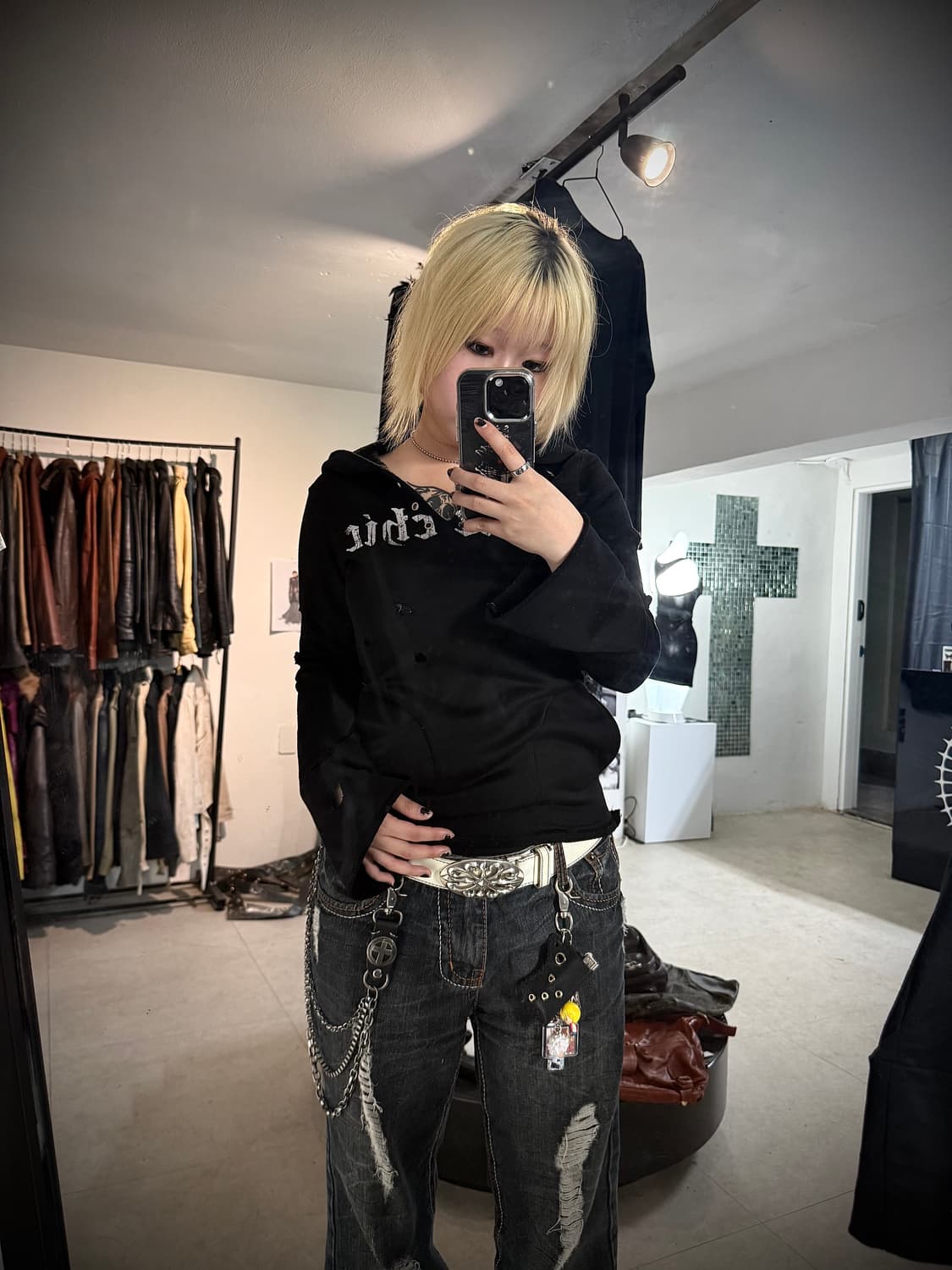 Grunge punk printing hoodie longsleeve 상품이미지7