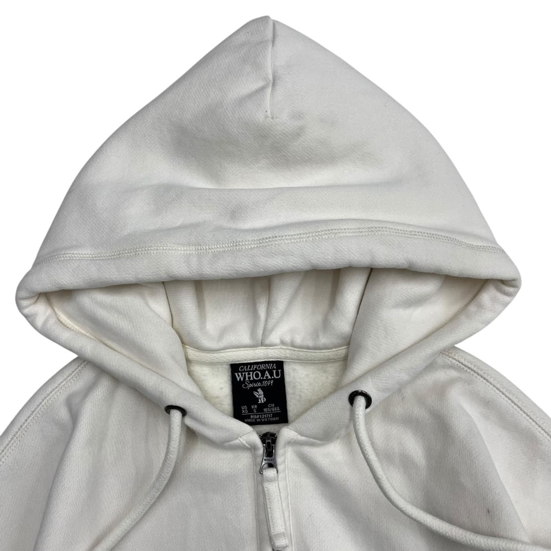 후아유 미니로고 아이보리 후드집업 S 상품이미지6