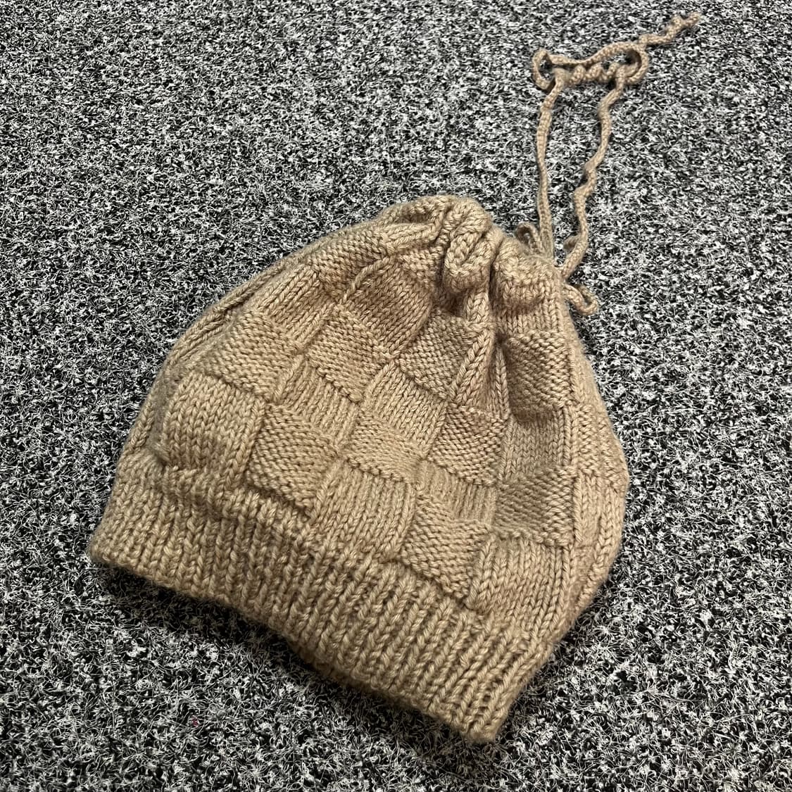 니트 오픈 비니 모자 베이지 상품이미지1