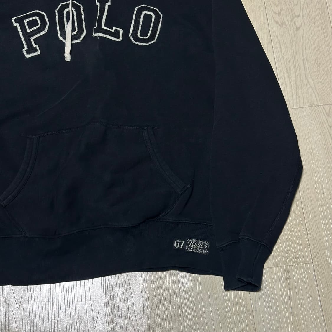 폴로 블랙 스펠아웃 빅로고 후드티 상품이미지3