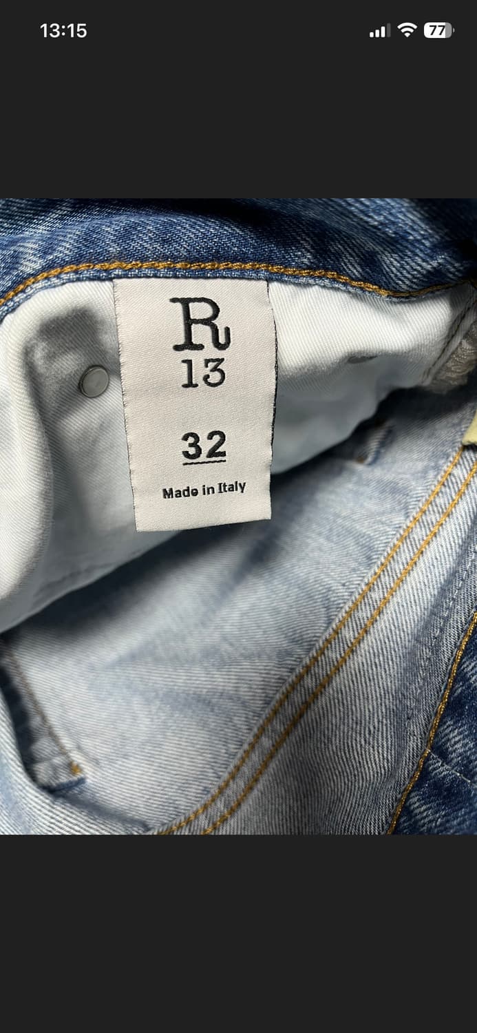 R13 언밸런스 워싱 데님 팬츠 32 상품이미지3