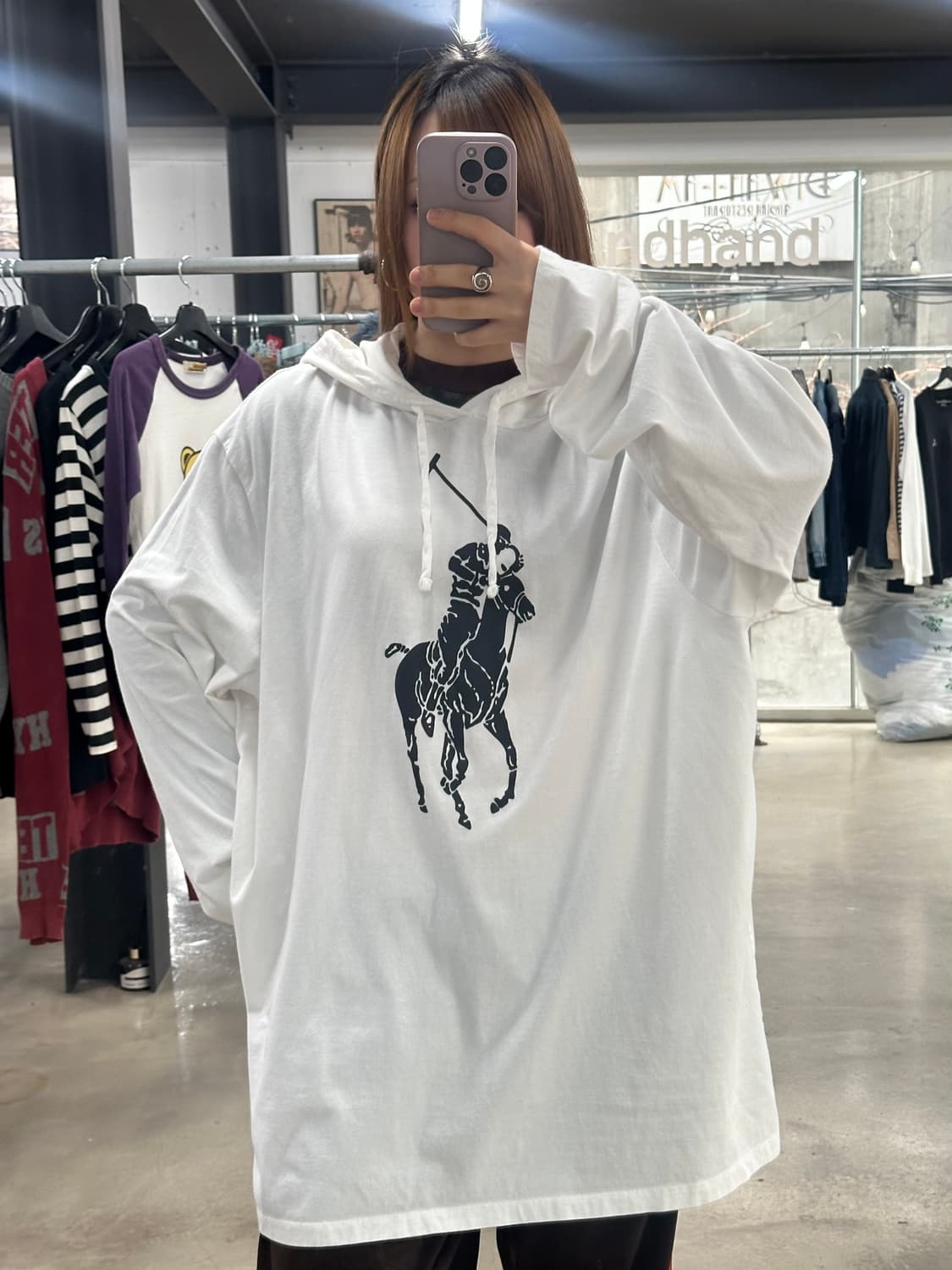 폴로랄프로렌 빅포니 후드 롱슬리브 티셔츠 상품이미지2