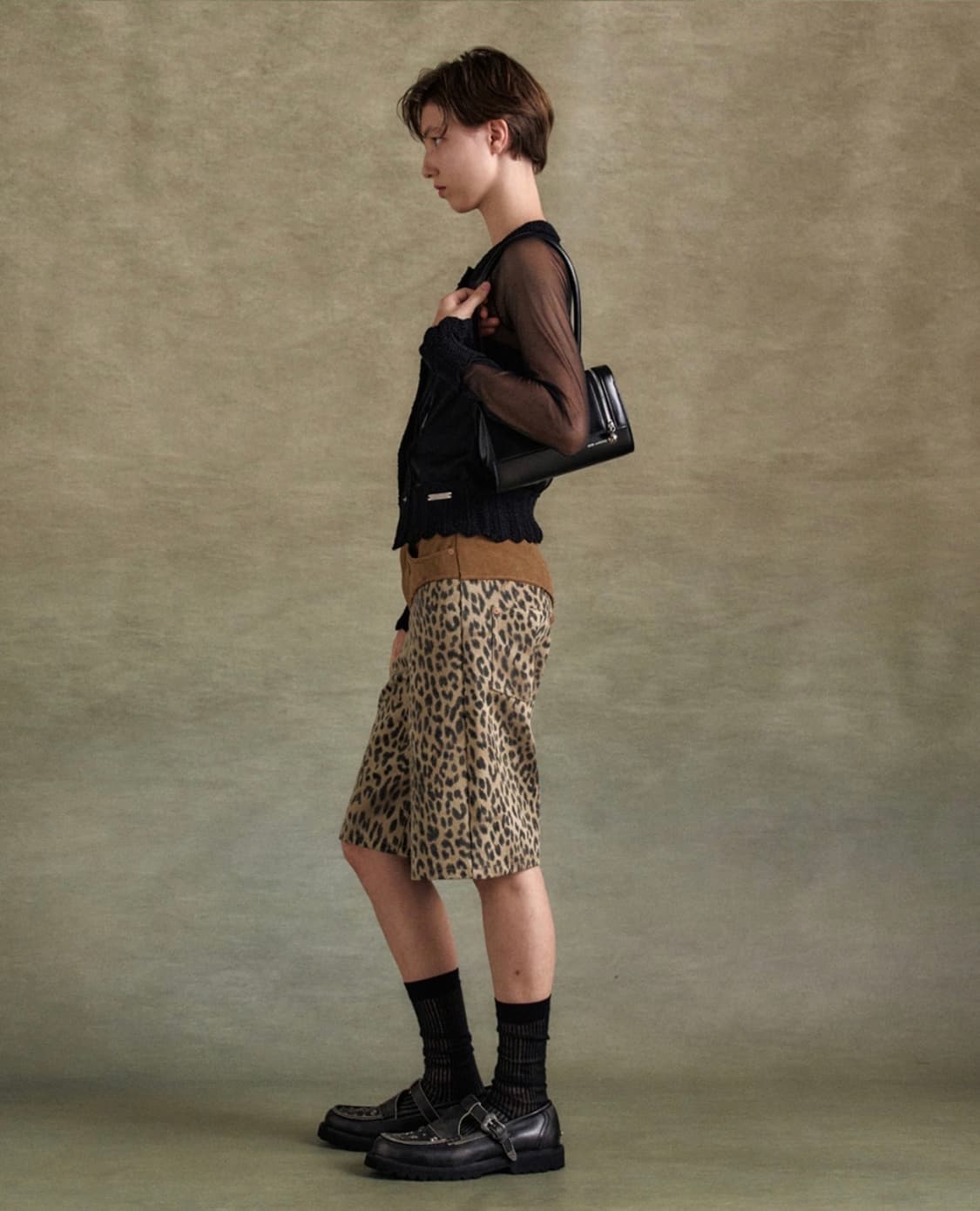 유일매물) 앤더슨벨 옥스포드 콤보 레오파드 쇼츠 상품이미지2