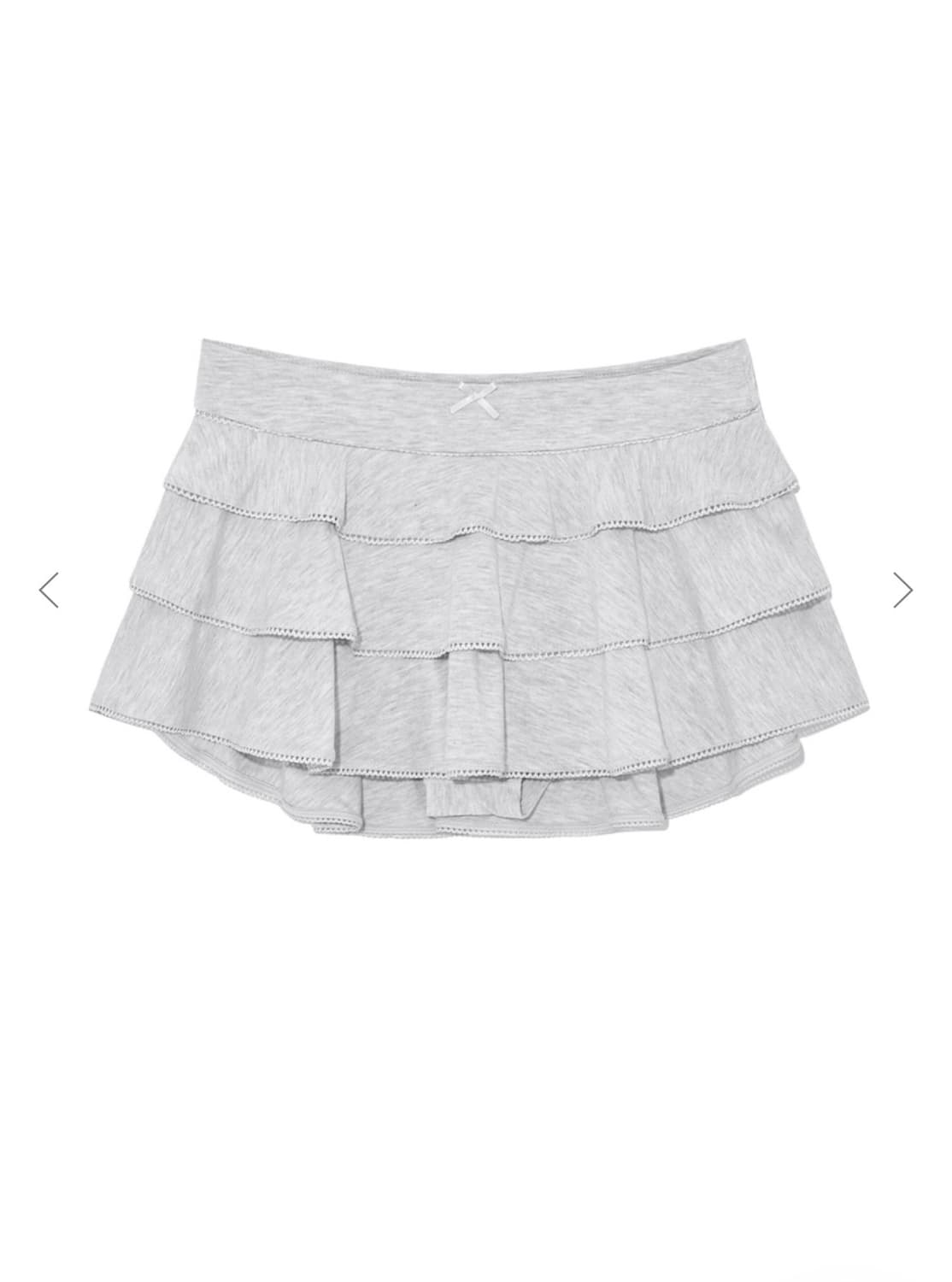 PICOT FRILL MINI SKIRT (WHITE MELANGE) 상품이미지1